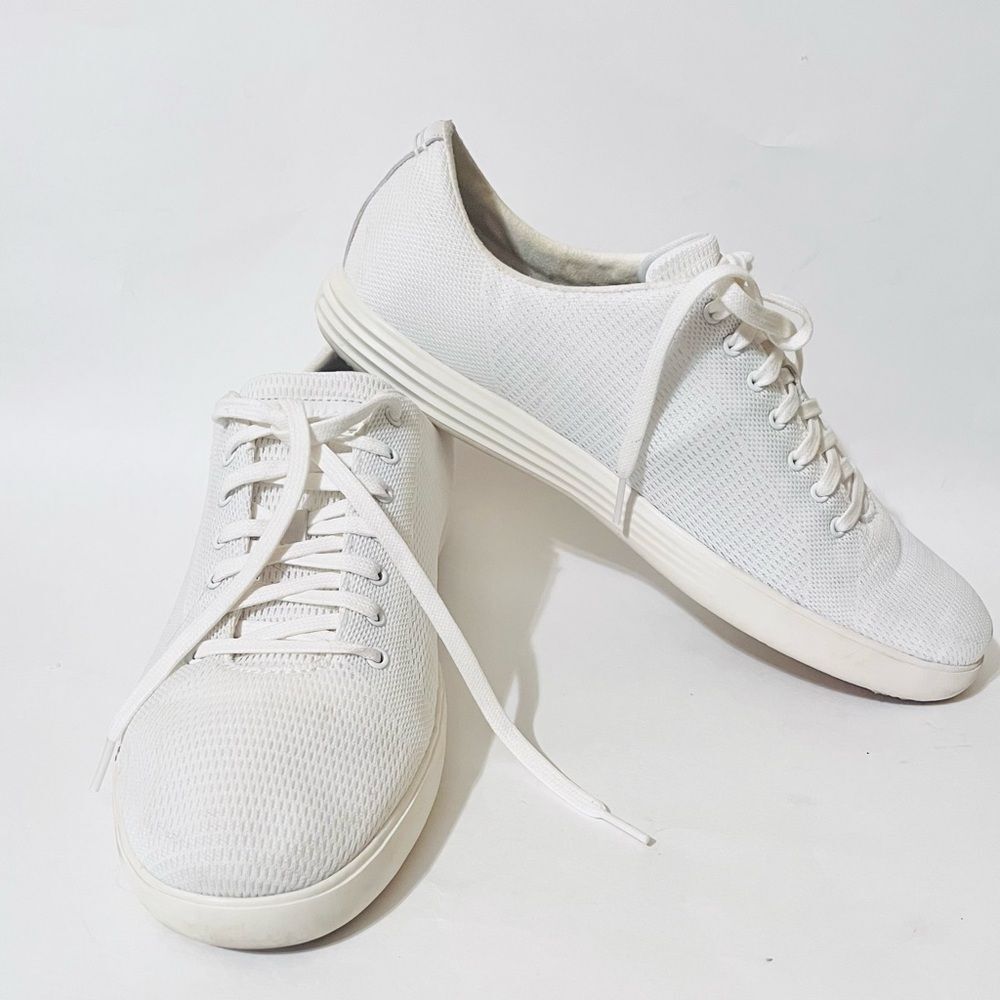 Cole Haan Grand Crosscourt White Knit Sneakers in men's size 11